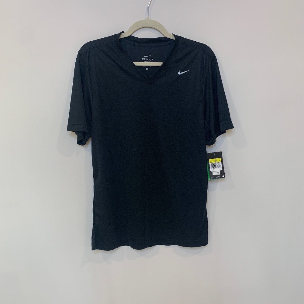 Nike Men Running Dry DRI-FIT Tee Short Sleeve Work Out Top Black Size Small